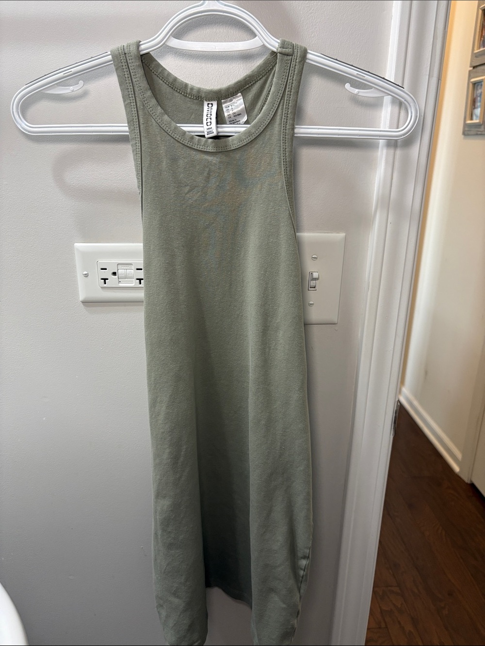H&M Divided Sage Green Ribbed Mini Dress